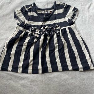 Tea collection top blue stripe with confetti detail 12-18 months